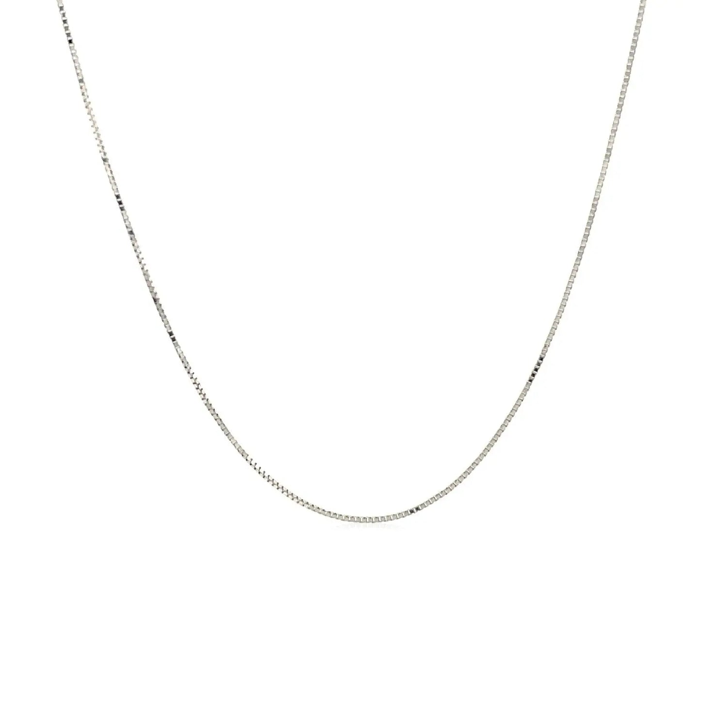 10k White Gold Classic Box Chain (0.45 mm) RCJ Chains  CELESTIA LUXE JEWELLERS