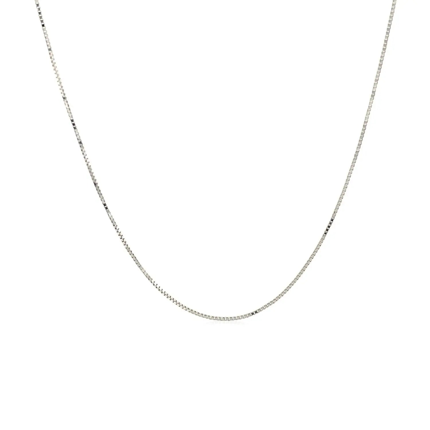 10k White Gold Classic Box Chain (0.45 mm) RCJ Chains  CELESTIA LUXE JEWELLERS