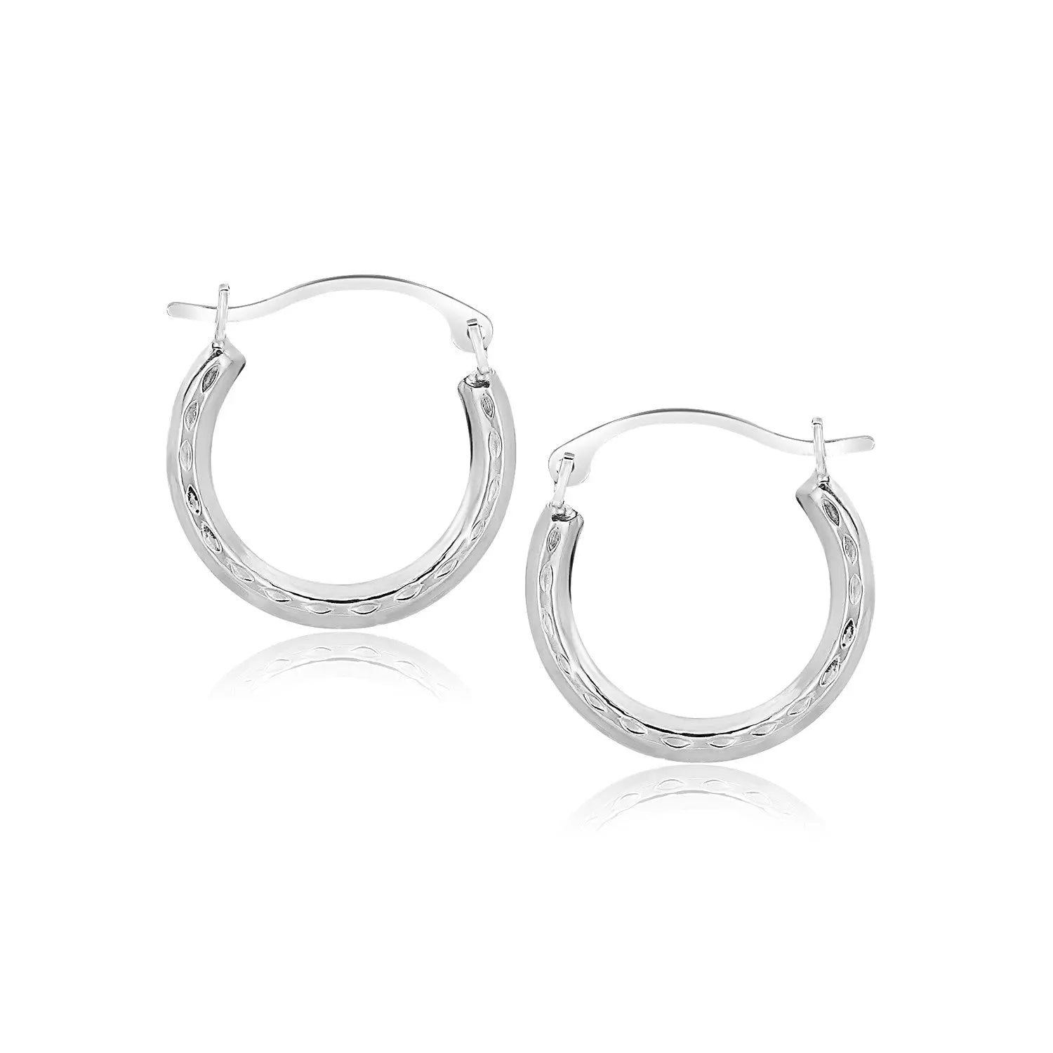 10k White Gold Fancy Hoop Earrings RCJ Earrings  CELESTIA LUXE JEWELLERS