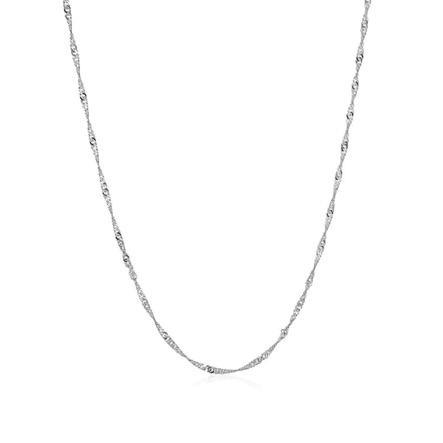 10k White Gold Singapore Chain(1.50 mm) RCJ Chains  CELESTIA LUXE JEWELLERS