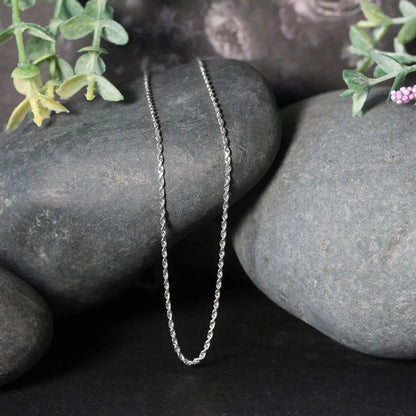 10k White Gold Solid Diamond Cut Rope Chain (1.40 mm) RCJ Chains  CELESTIA LUXE JEWELLERS