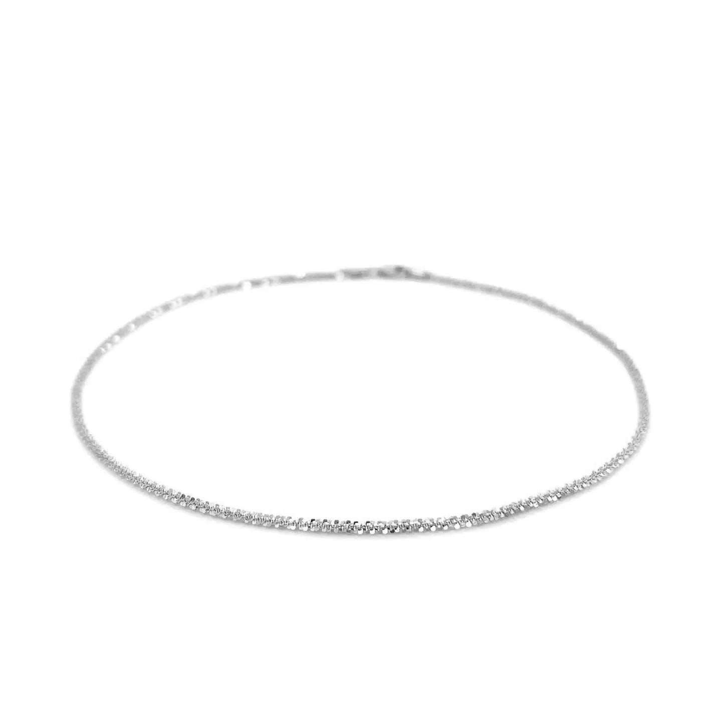 10k White Gold Sparkle Anklet 1.5mm RCJ Anklets  CELESTIA LUXE JEWELLERS