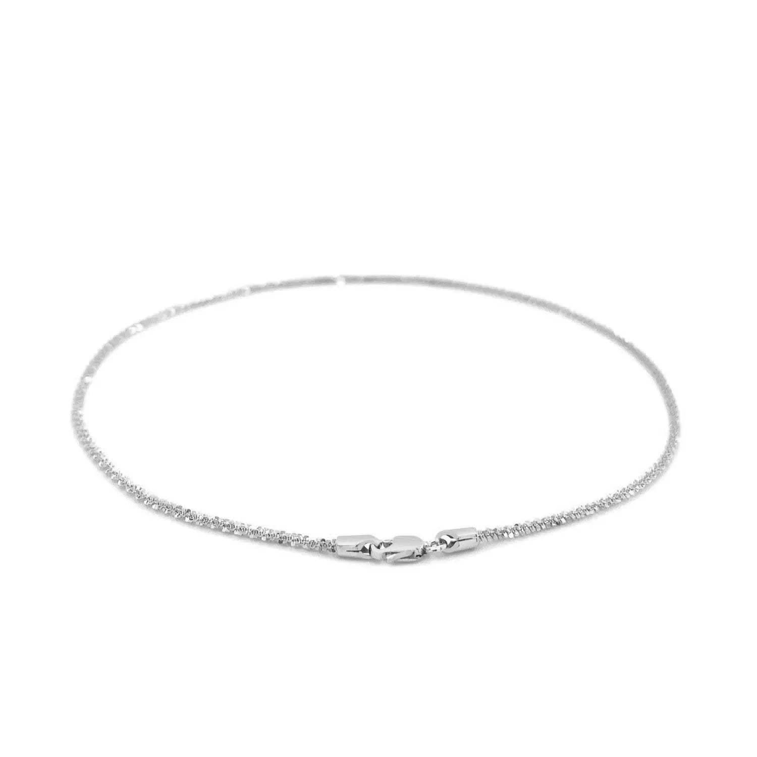 10k White Gold Sparkle Anklet 1.5mm RCJ Anklets  CELESTIA LUXE JEWELLERS