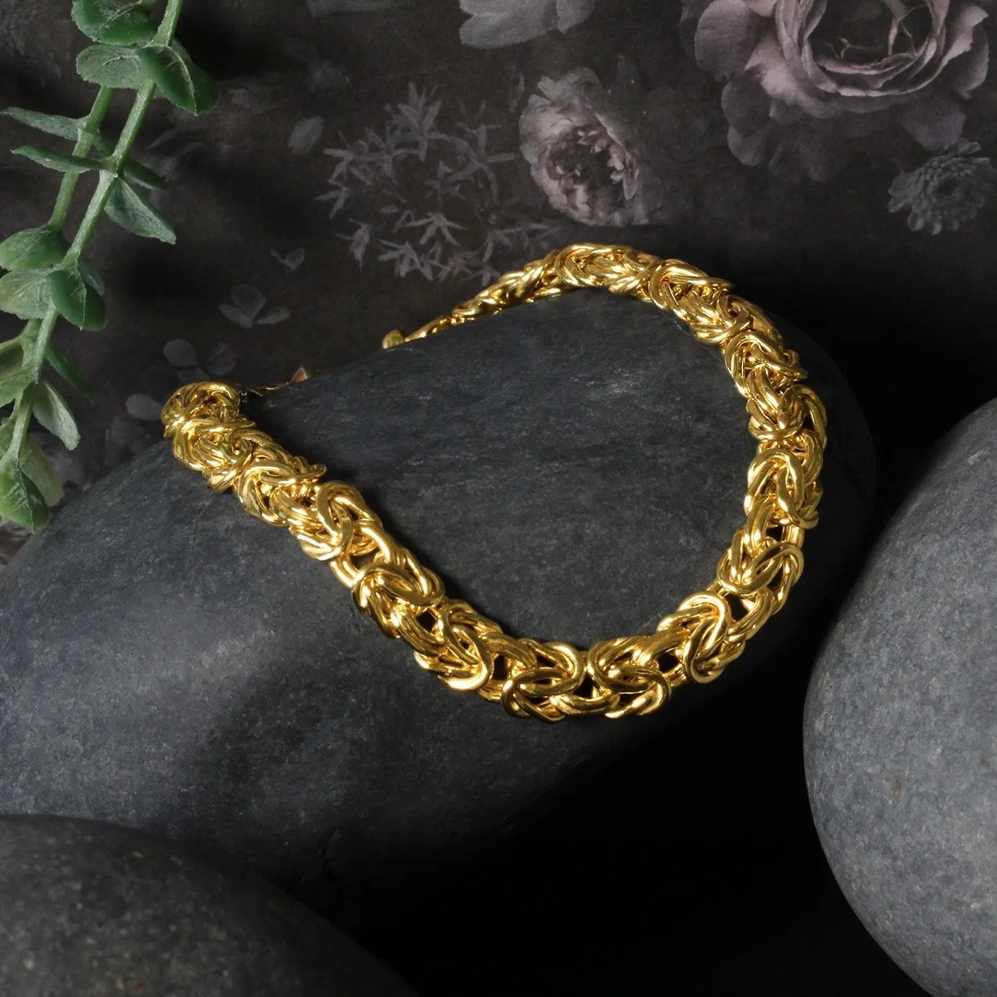 10k Yellow Gold Byzantine Design Chain Bracelet (7.00 mm) RCJ Bracelets  CELESTIA LUXE JEWELLERS