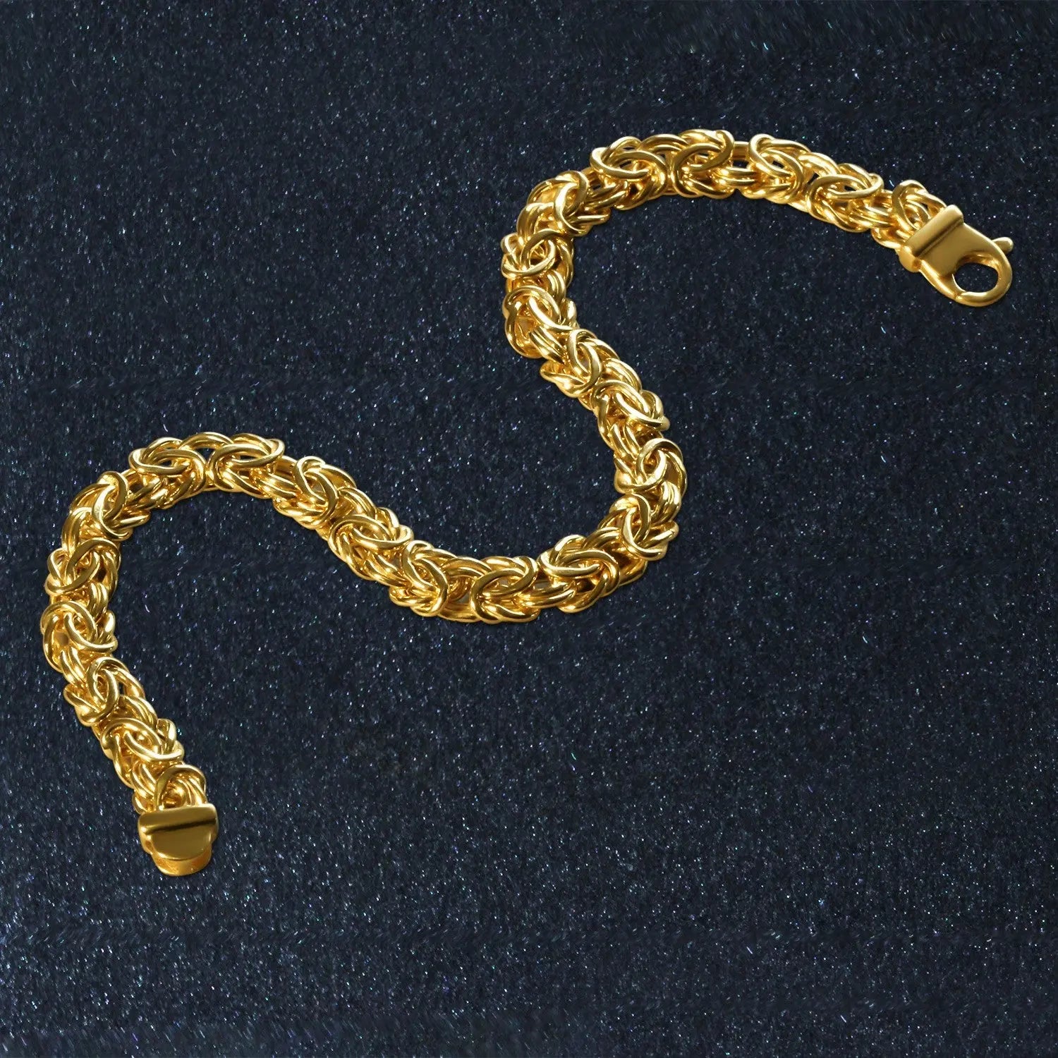 10k Yellow Gold Byzantine Design Chain Bracelet (7.00 mm) RCJ Bracelets  CELESTIA LUXE JEWELLERS