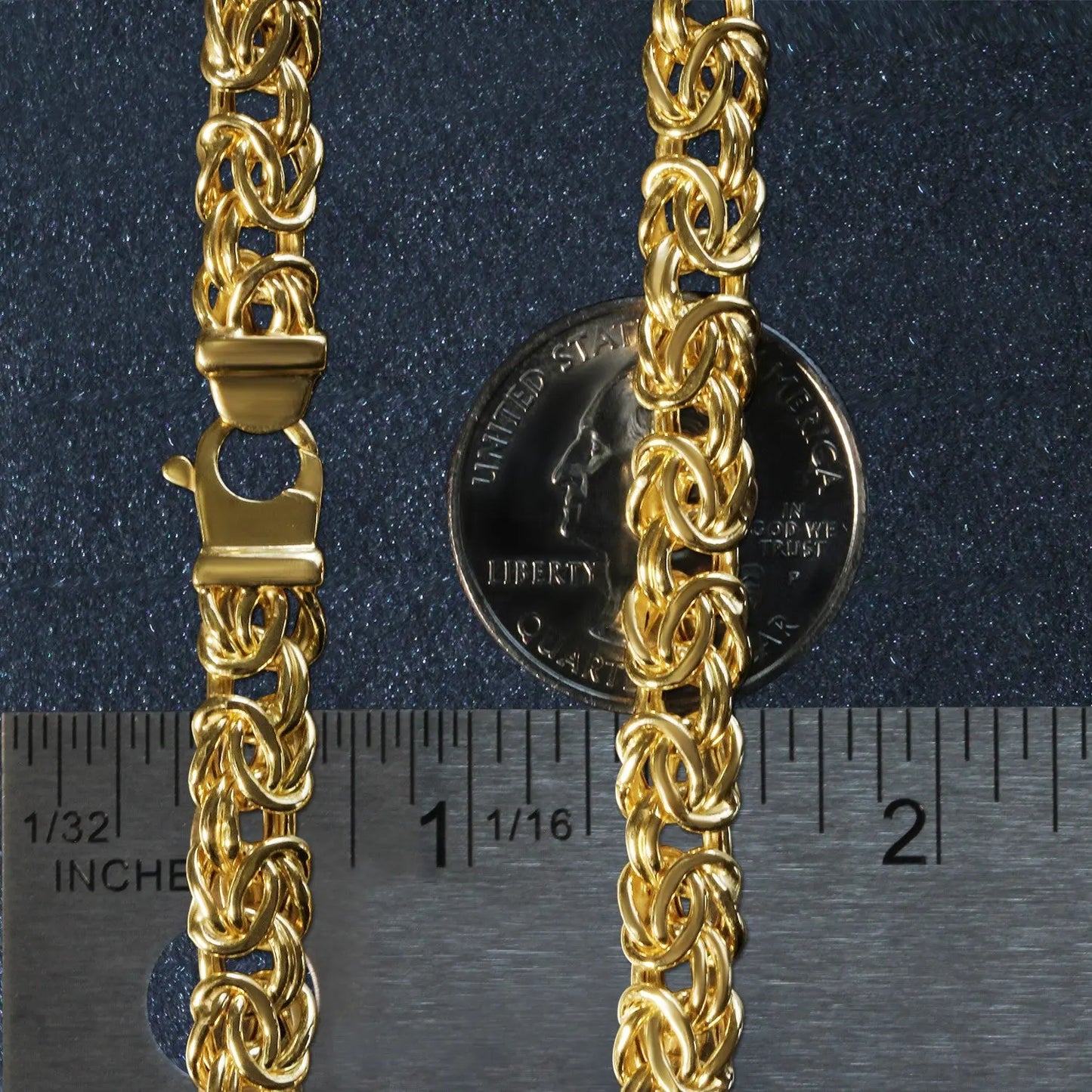 10k Yellow Gold Byzantine Design Chain Bracelet (7.00 mm) RCJ Bracelets  CELESTIA LUXE JEWELLERS