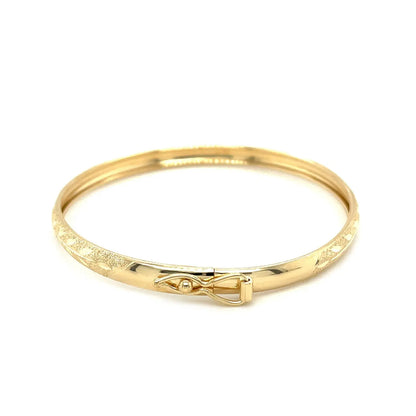 10k Yellow Gold Dome Childrens Diamond Cut Florentine Bangle (4.00 mm) RCJ Bangles  CELESTIA LUXE JEWELLERS