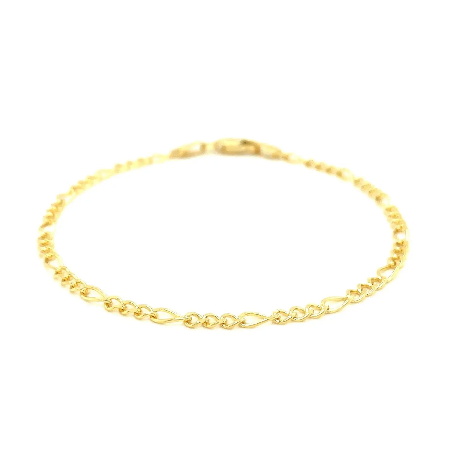 10k Yellow Gold Link Figaro Bracelet (2.60 mm) RCJ Bracelets  CELESTIA LUXE JEWELLERS