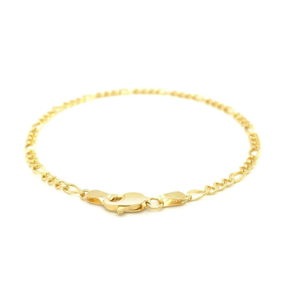 10k Yellow Gold Link Figaro Bracelet (2.60 mm) RCJ Bracelets  CELESTIA LUXE JEWELLERS
