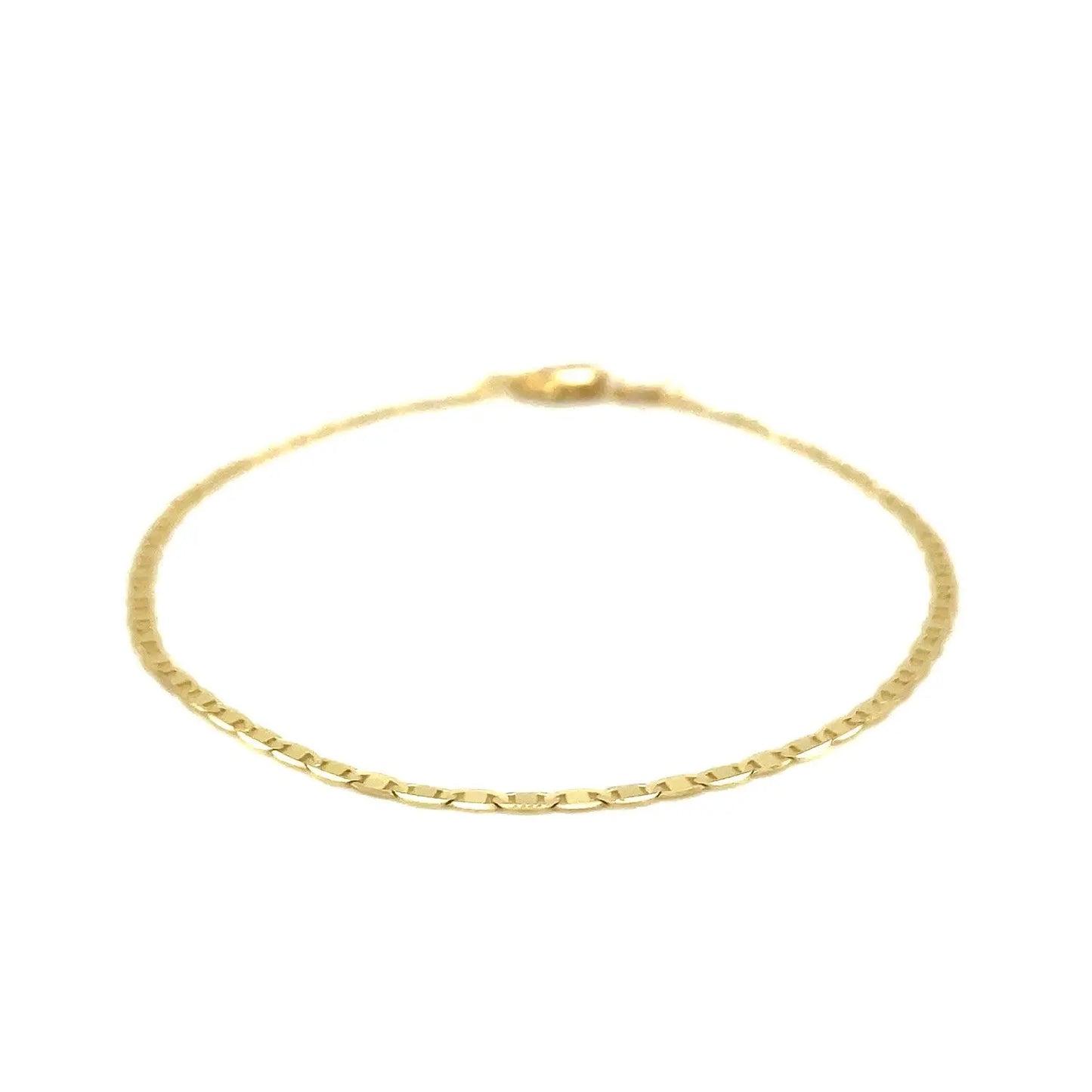 10k Yellow Gold Mariner Link Anklet 1.7mm RCJ Anklets  CELESTIA LUXE JEWELLERS