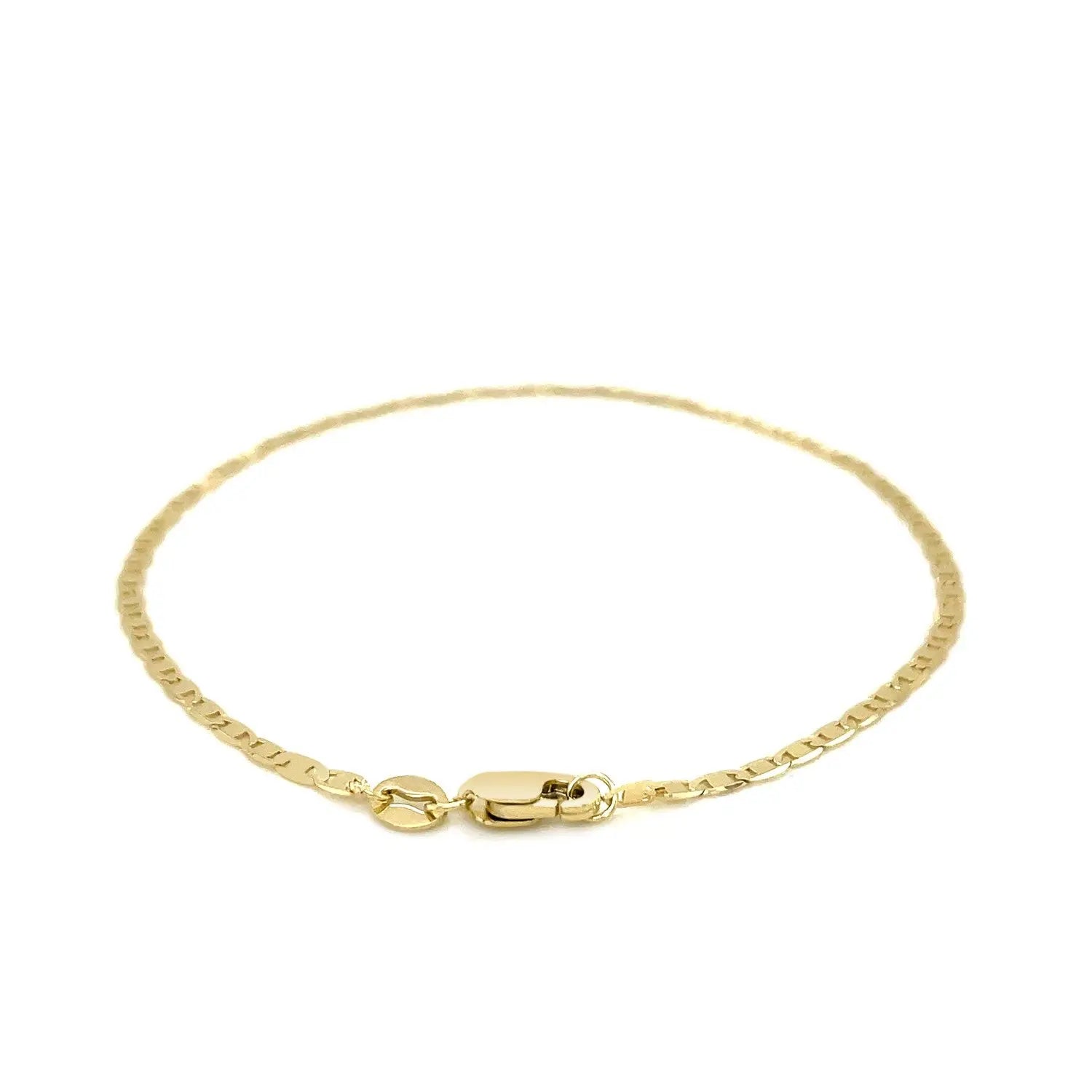 10k Yellow Gold Mariner Link Anklet 1.7mm RCJ Anklets  CELESTIA LUXE JEWELLERS