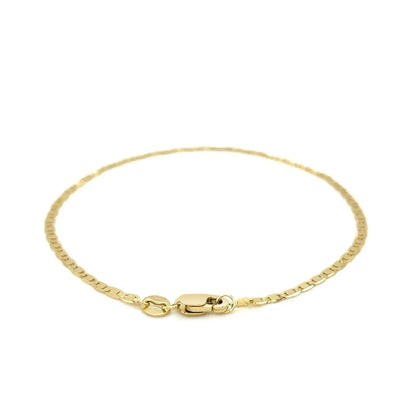 10k Yellow Gold Mariner Link Anklet 1.7mm RCJ Anklets  CELESTIA LUXE JEWELLERS