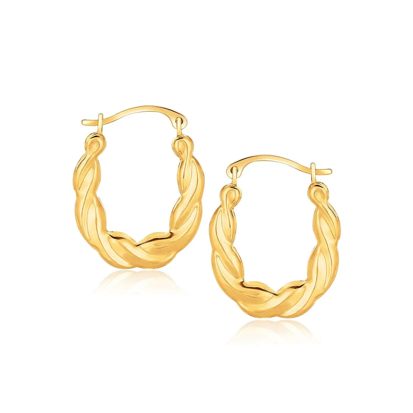 10k Yellow Gold Oval Twist Hoop Earrings RCJ Earrings  CELESTIA LUXE JEWELLERS