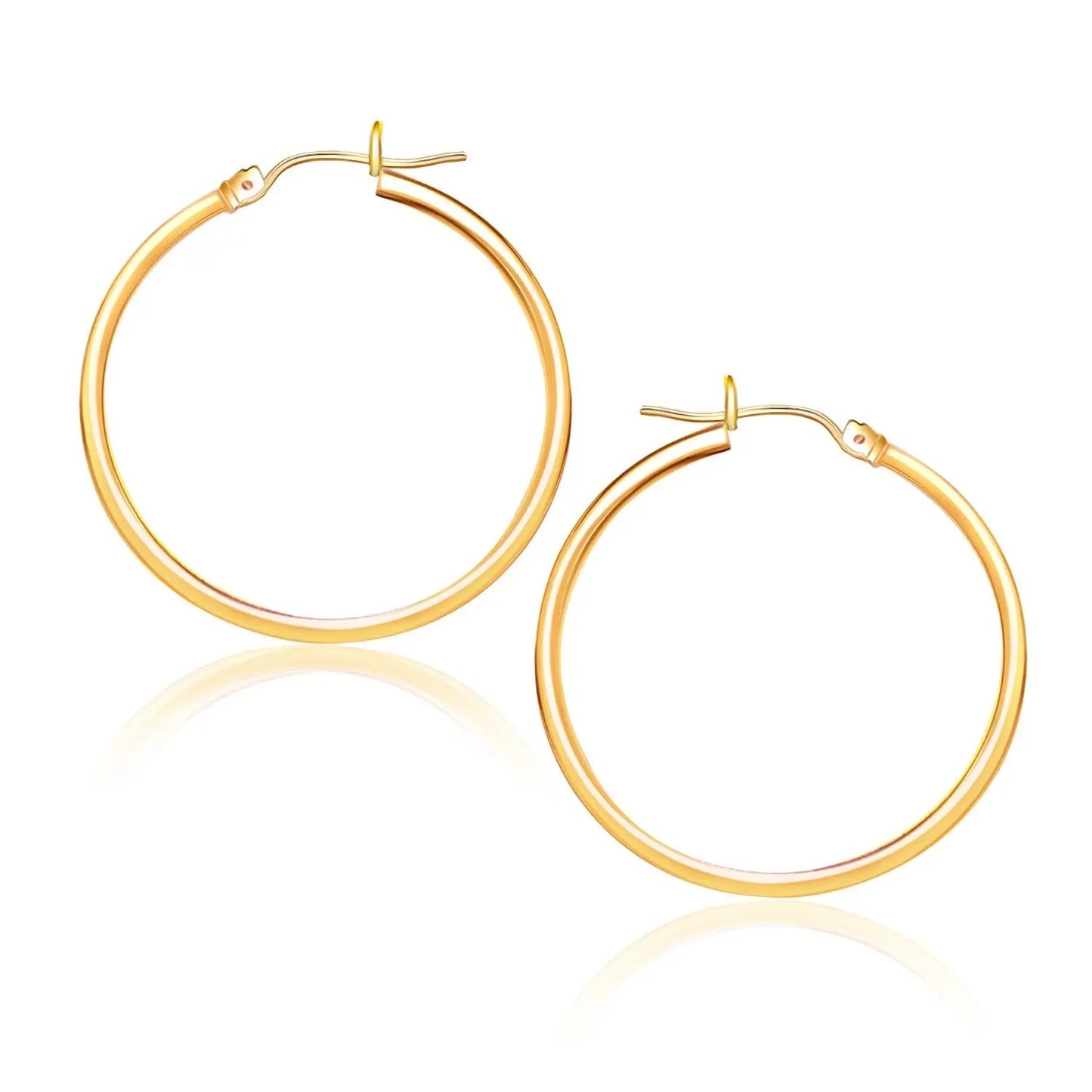 10k Yellow Gold Polished Hoop Earrings (1.5x25mm) RCJ Earrings  CELESTIA LUXE JEWELLERS