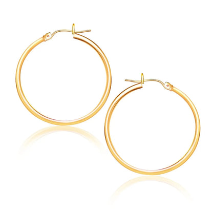 10k Yellow Gold Polished Hoop Earrings (1.5x25mm) RCJ Earrings  CELESTIA LUXE JEWELLERS
