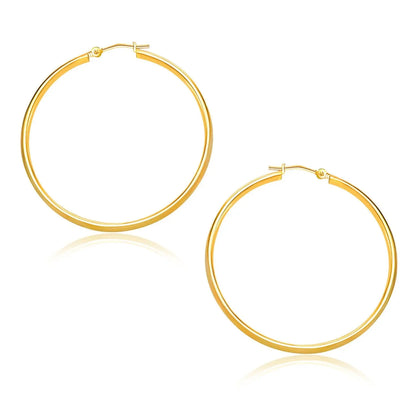 10k Yellow Gold Polished Hoop Earrings (1.5x30mm) RCJ Earrings  CELESTIA LUXE JEWELLERS