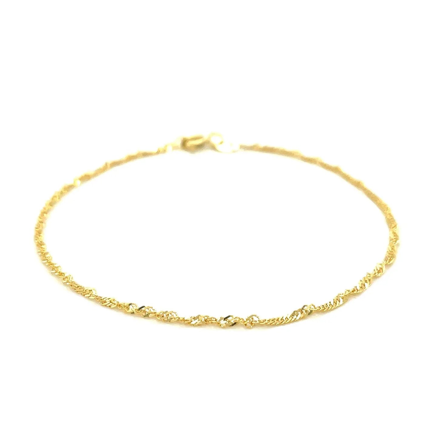 10k Yellow Gold Singapore Bracelet (1.50 mm) RCJ Bracelets  CELESTIA LUXE JEWELLERS