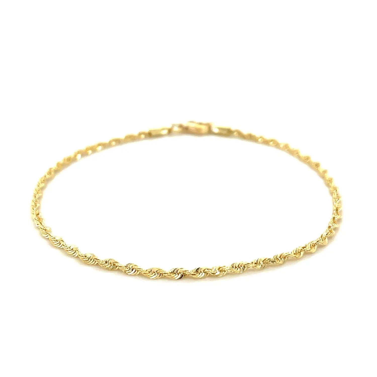 10k Yellow Gold Solid Diamond Cut Rope Bracelet (1.80 mm) RCJ Bracelets  CELESTIA LUXE JEWELLERS