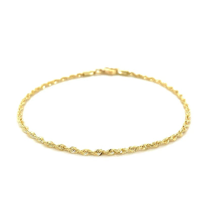 10k Yellow Gold Solid Diamond Cut Rope Bracelet (1.80 mm) RCJ Bracelets  CELESTIA LUXE JEWELLERS