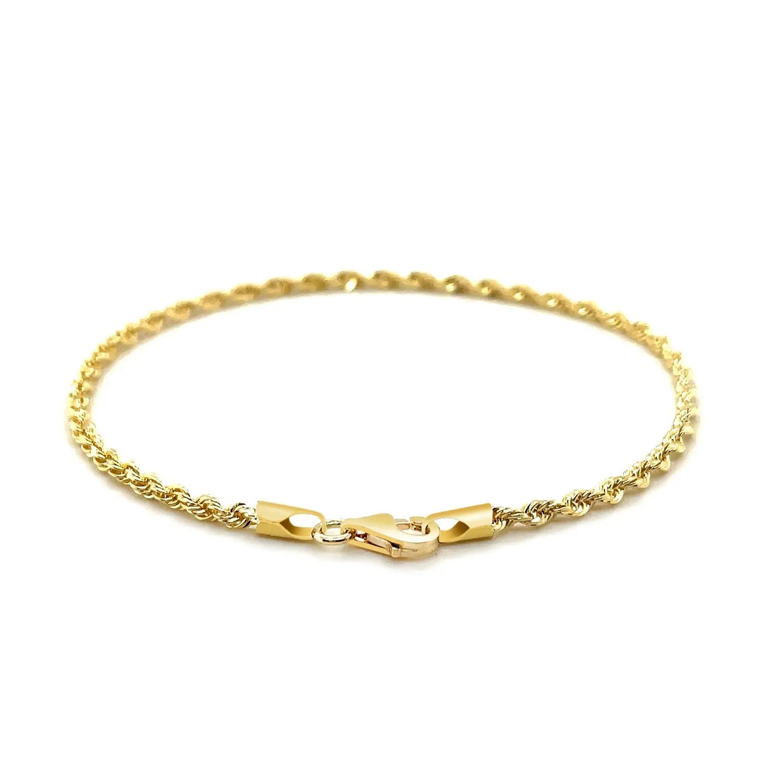 10k Yellow Gold Solid Diamond Cut Rope Bracelet (2.50 mm) RCJ Bracelets  CELESTIA LUXE JEWELLERS