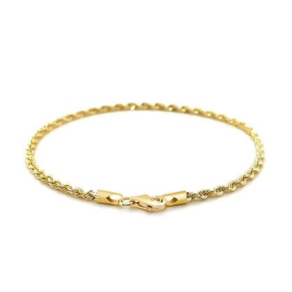 10k Yellow Gold Solid Diamond Cut Rope Bracelet (2.50 mm) RCJ Bracelets  CELESTIA LUXE JEWELLERS