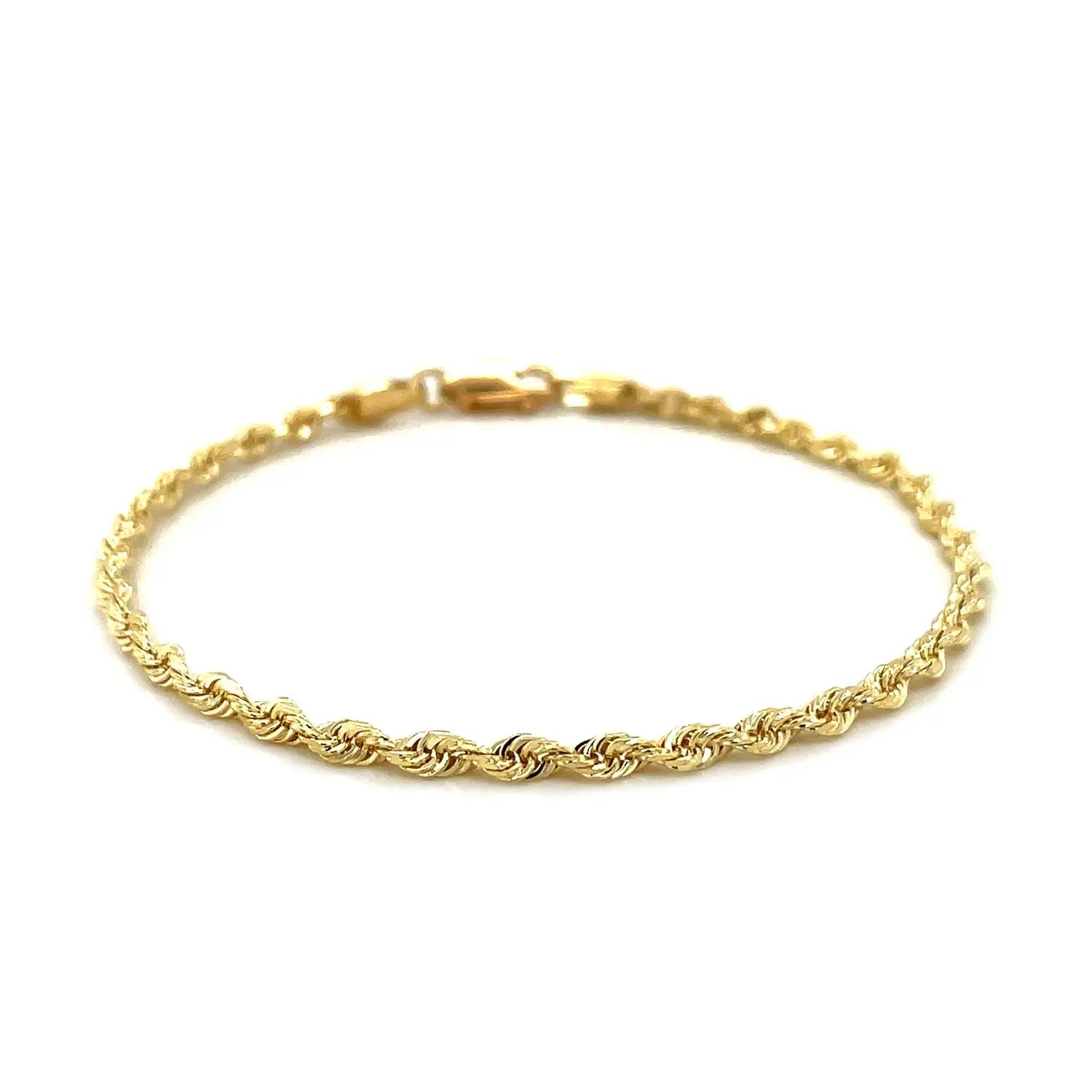 10k Yellow Gold Solid Diamond Cut Rope Bracelet (2.75 mm) RCJ Bracelets  CELESTIA LUXE JEWELLERS