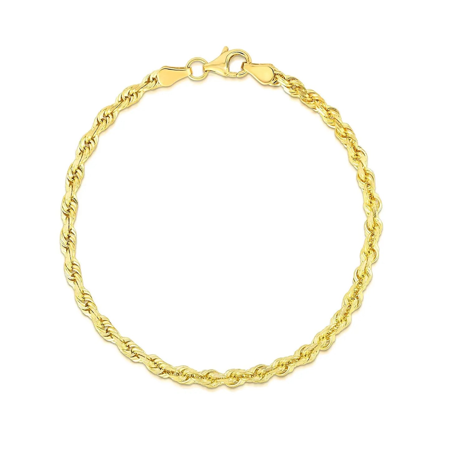 10k Yellow Gold Solid Diamond Cut Rope Bracelet (4.00 mm) RCJ Bracelets  CELESTIA LUXE JEWELLERS