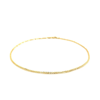 10k Yellow Gold Sparkle Anklet 1.5mm RCJ Anklets  CELESTIA LUXE JEWELLERS