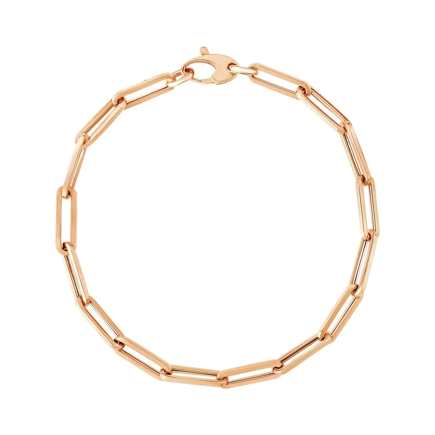 14K Rose Gold Bold Paperclip Chain Bracelet (4.20 mm) RCJ Bracelets  CELESTIA LUXE JEWELLERS