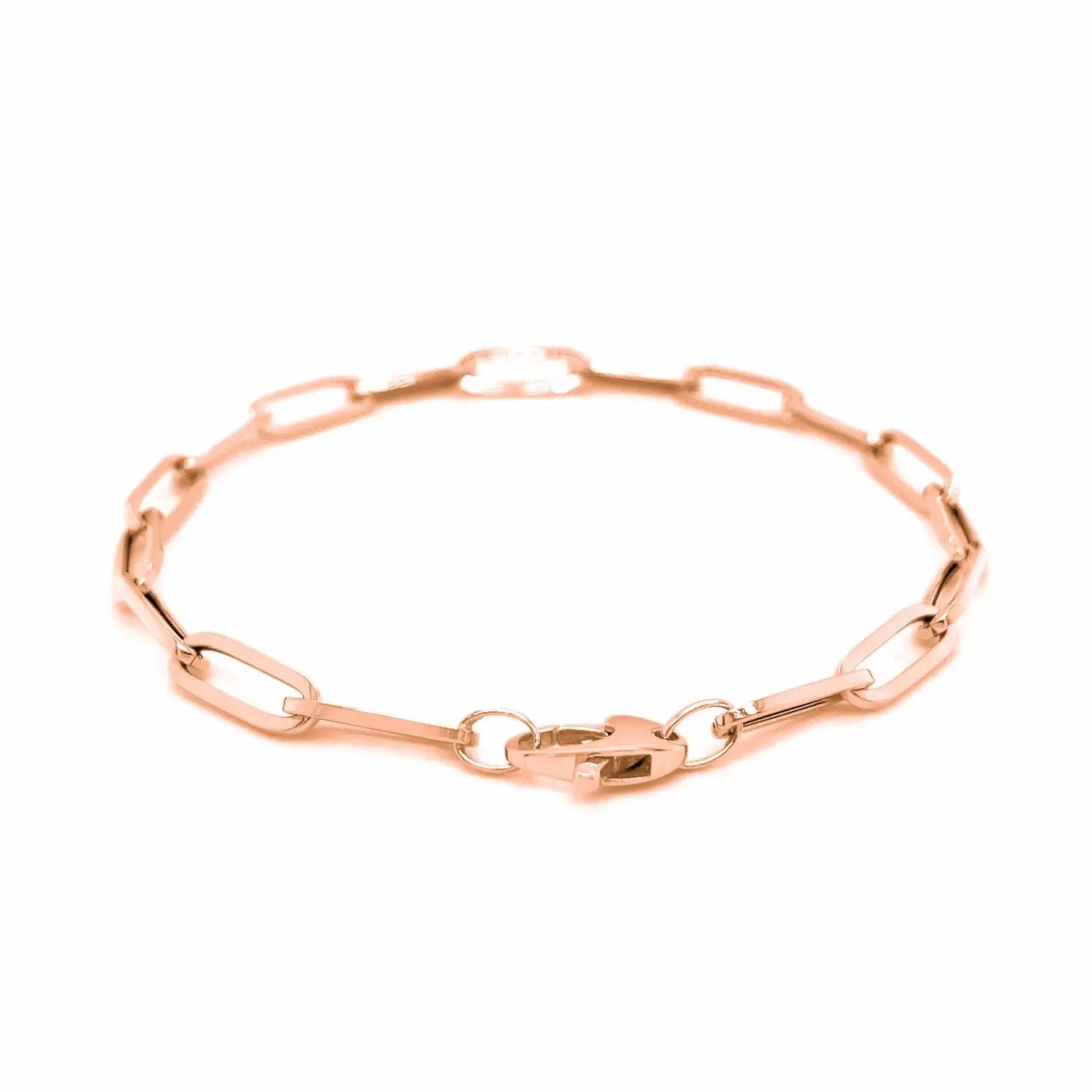 14K Rose Gold Bold Paperclip Chain Bracelet (4.20 mm) RCJ Bracelets  CELESTIA LUXE JEWELLERS