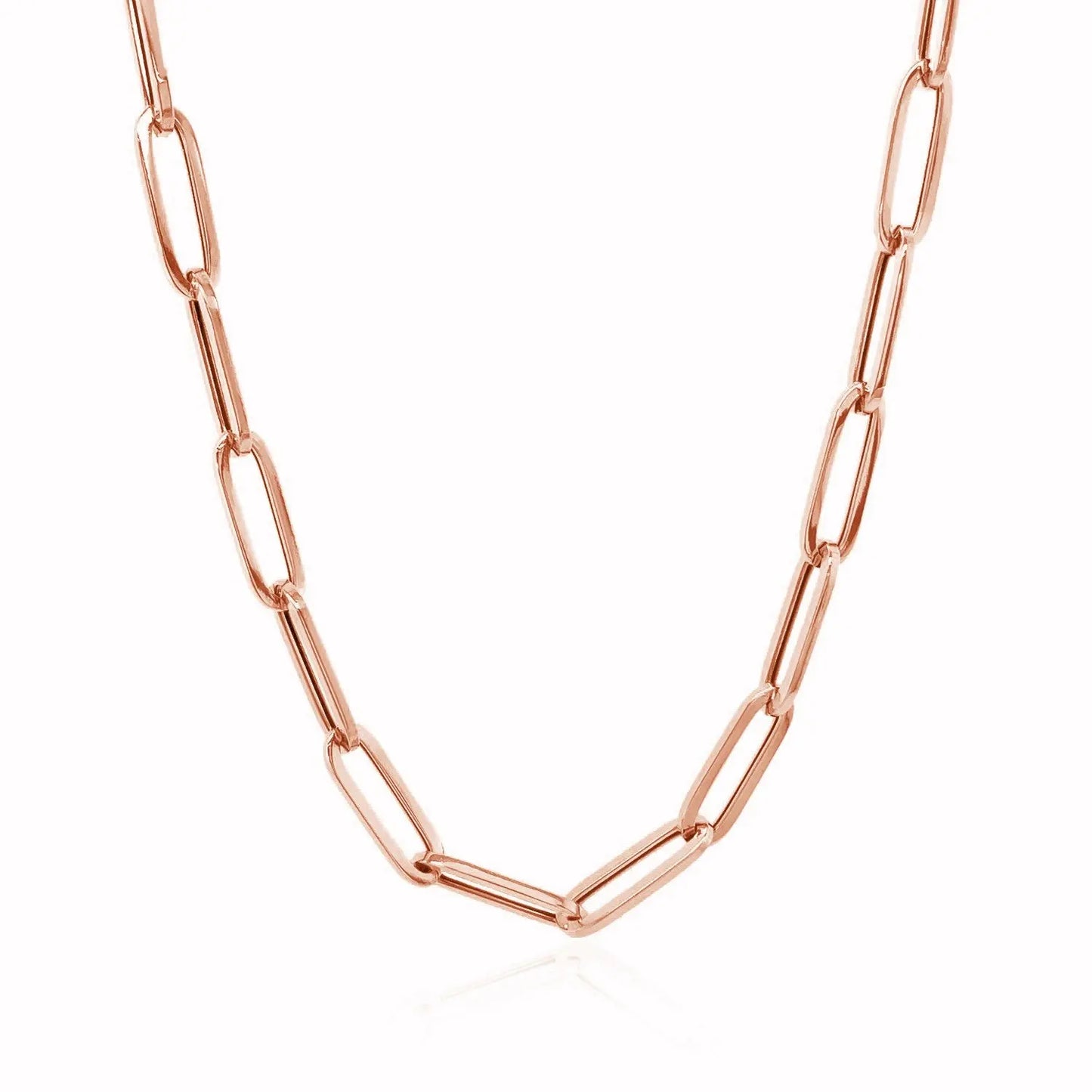 14K Rose Gold Bold Paperclip Chain (4.2 mm) RCJ Chains  CELESTIA LUXE JEWELLERS
