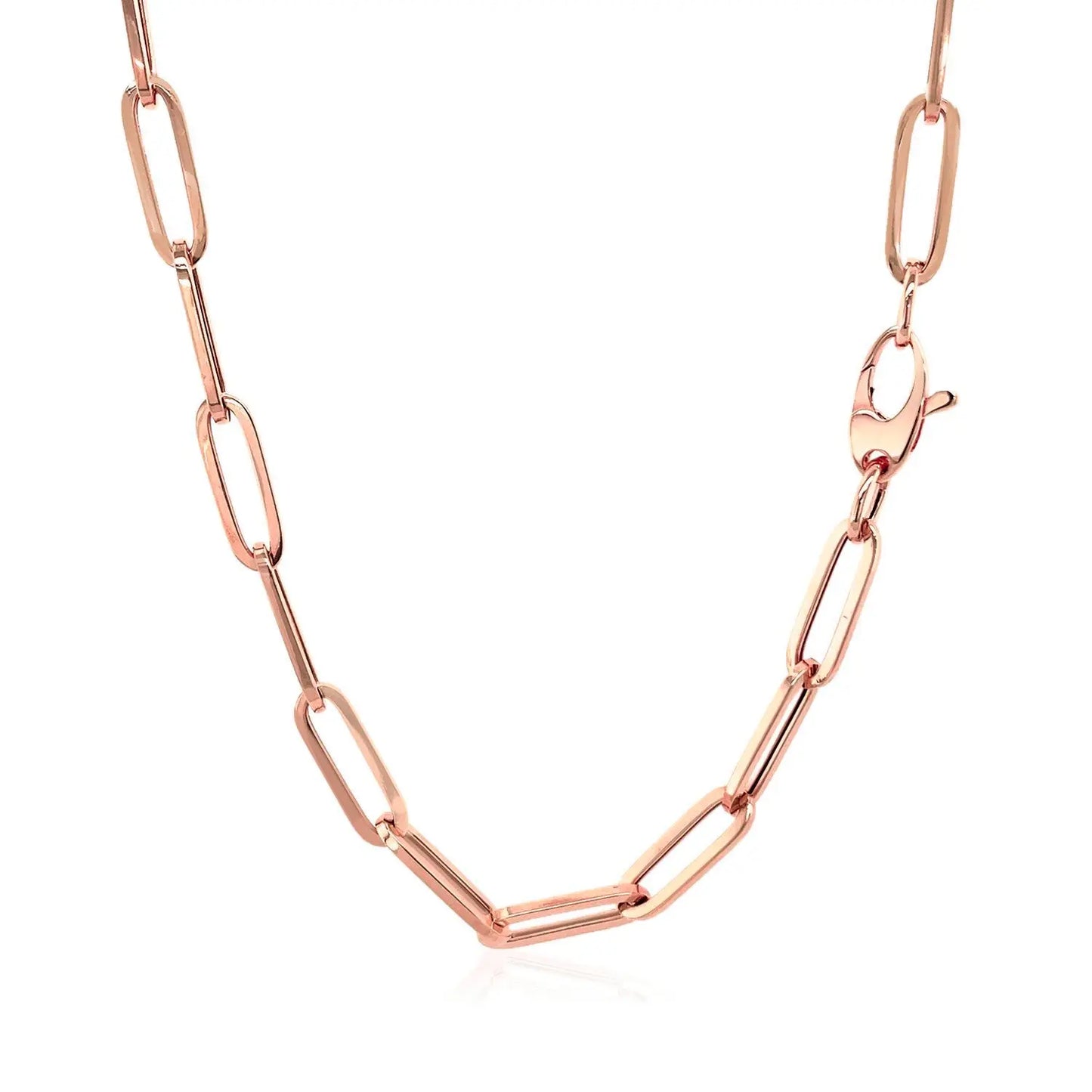 14K Rose Gold Bold Paperclip Chain (4.2 mm) RCJ Chains  CELESTIA LUXE JEWELLERS