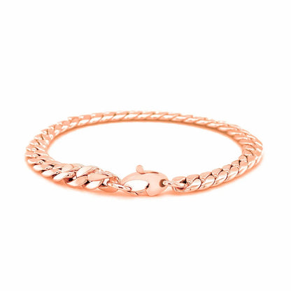14K Rose Gold Cuban Link Bracelet (5.90 mm) RCJ Bracelets  CELESTIA LUXE JEWELLERS