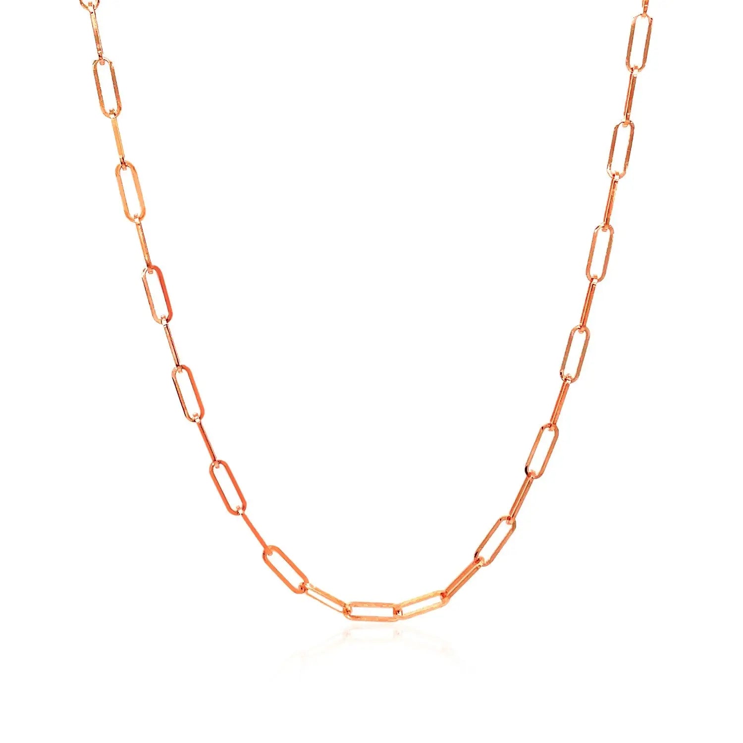 14K Rose Gold Delicate Paperclip Chain (2.10 mm) RCJ Chains  CELESTIA LUXE JEWELLERS