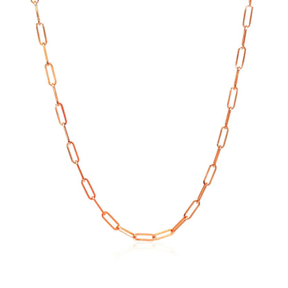 14K Rose Gold Delicate Paperclip Chain (2.10 mm) RCJ Chains  CELESTIA LUXE JEWELLERS