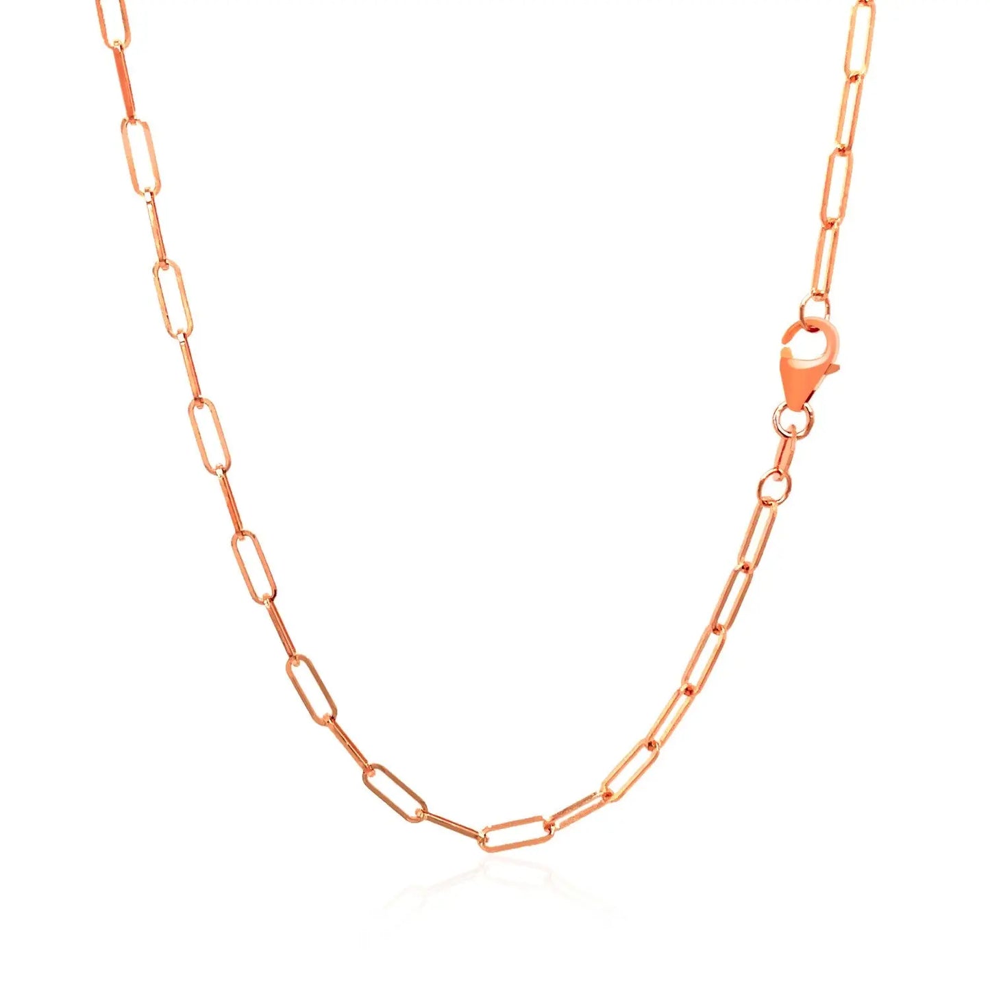 14K Rose Gold Delicate Paperclip Chain (2.10 mm) RCJ Chains  CELESTIA LUXE JEWELLERS