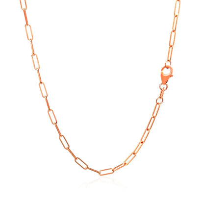 14K Rose Gold Delicate Paperclip Chain (2.10 mm) RCJ Chains  CELESTIA LUXE JEWELLERS