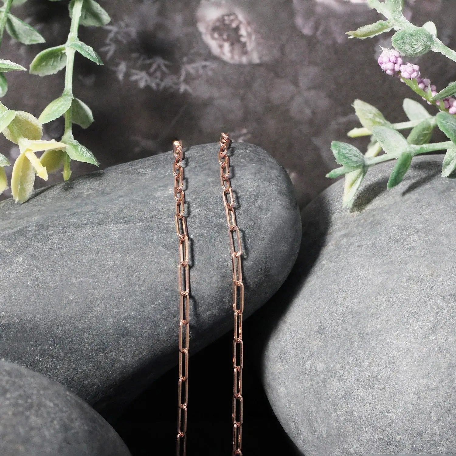 14K Rose Gold Delicate Paperclip Chain (2.10 mm) RCJ Chains  CELESTIA LUXE JEWELLERS