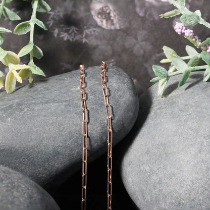 14K Rose Gold Delicate Paperclip Chain (2.10 mm) RCJ Chains  CELESTIA LUXE JEWELLERS