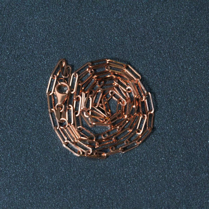 14K Rose Gold Delicate Paperclip Chain (2.10 mm) RCJ Chains  CELESTIA LUXE JEWELLERS