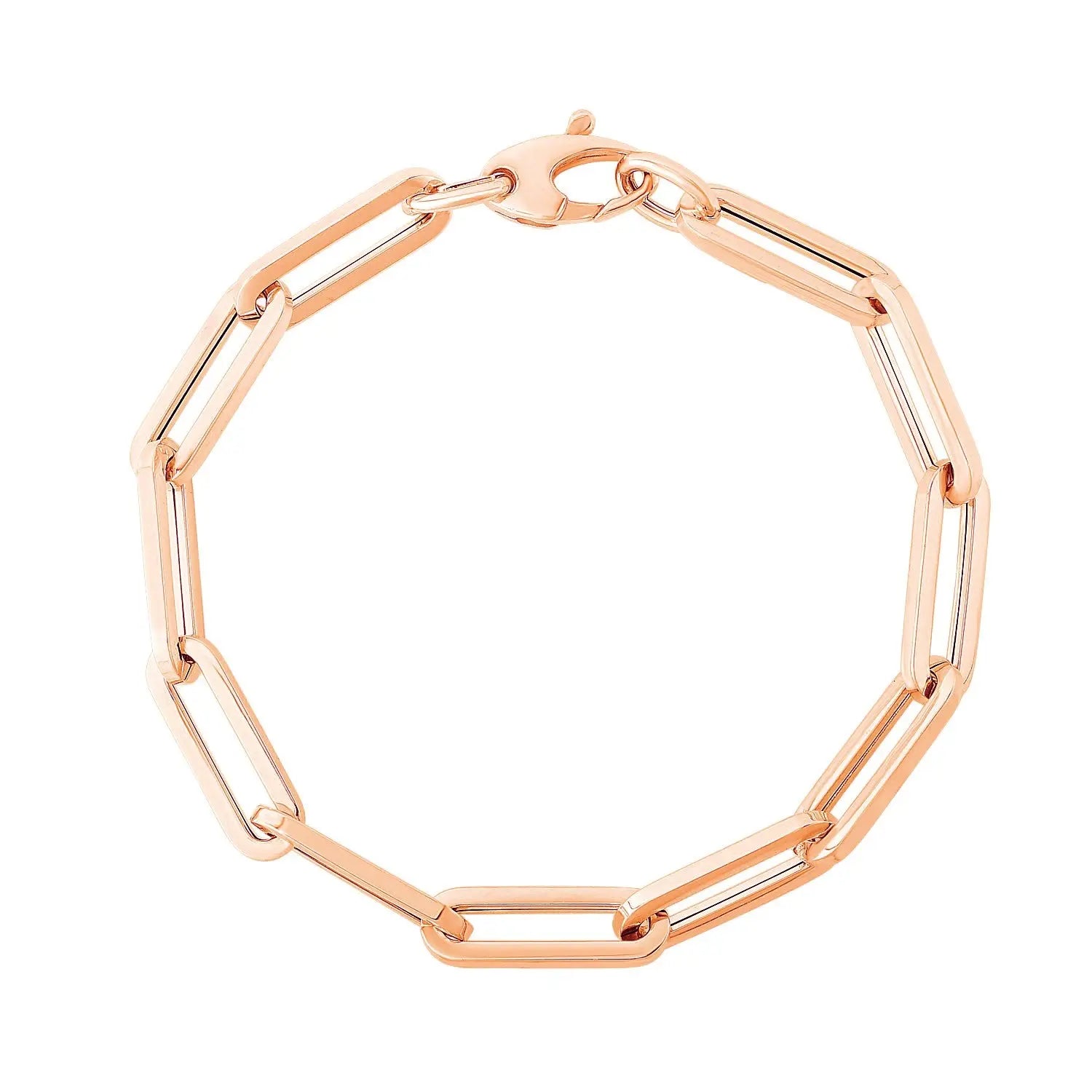 14K Rose Gold Extra Wide Paperclip Chain Bracelet (6.10 mm) RCJ Bracelets  CELESTIA LUXE JEWELLERS