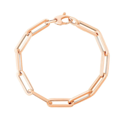 14K Rose Gold Extra Wide Paperclip Chain Bracelet (6.10 mm) RCJ Bracelets  CELESTIA LUXE JEWELLERS
