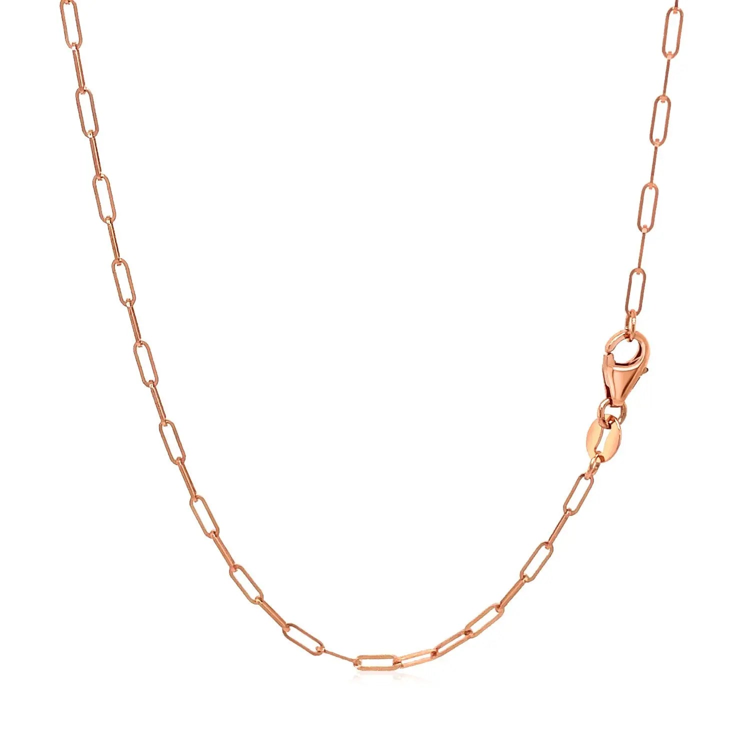 14K Rose Gold Fine Paperclip Chain (1.50 mm) RCJ Chains  CELESTIA LUXE JEWELLERS