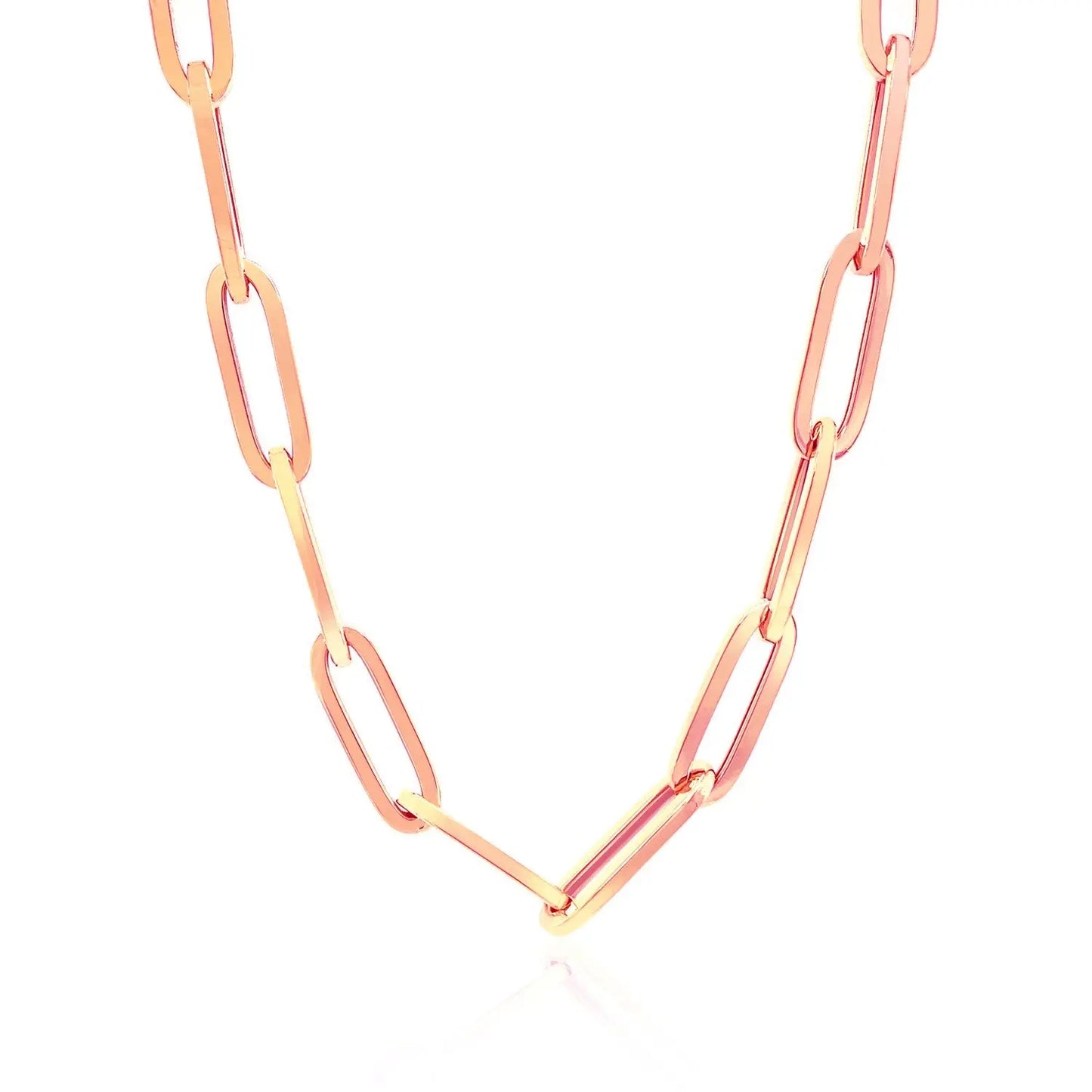 14K Rose Gold Wide Paperclip Chain (6.10 mm) RCJ Chains  CELESTIA LUXE JEWELLERS
