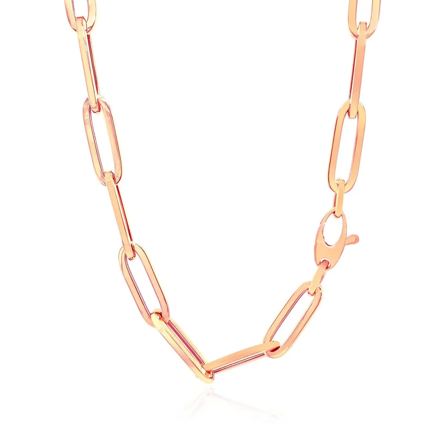 14K Rose Gold Wide Paperclip Chain (6.10 mm) RCJ Chains  CELESTIA LUXE JEWELLERS