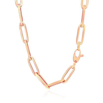 14K Rose Gold Wide Paperclip Chain (6.10 mm) RCJ Chains  CELESTIA LUXE JEWELLERS