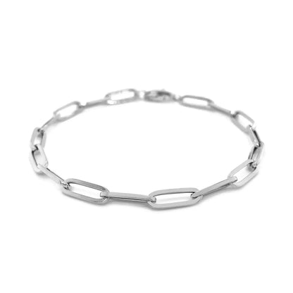14K White Gold Bold Paperclip Chain Bracelet (4.20 mm) RCJ Bracelets  CELESTIA LUXE JEWELLERS
