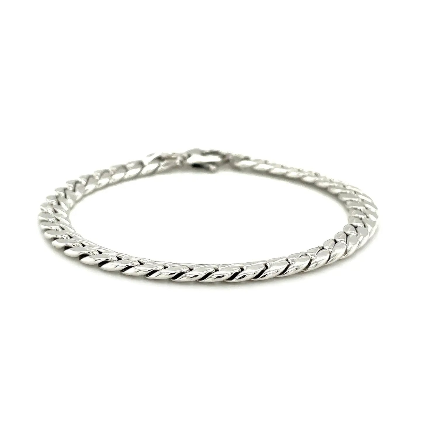 14K White Gold Cuban Link Bracelet (5.90 mm) RCJ Bracelets  CELESTIA LUXE JEWELLERS