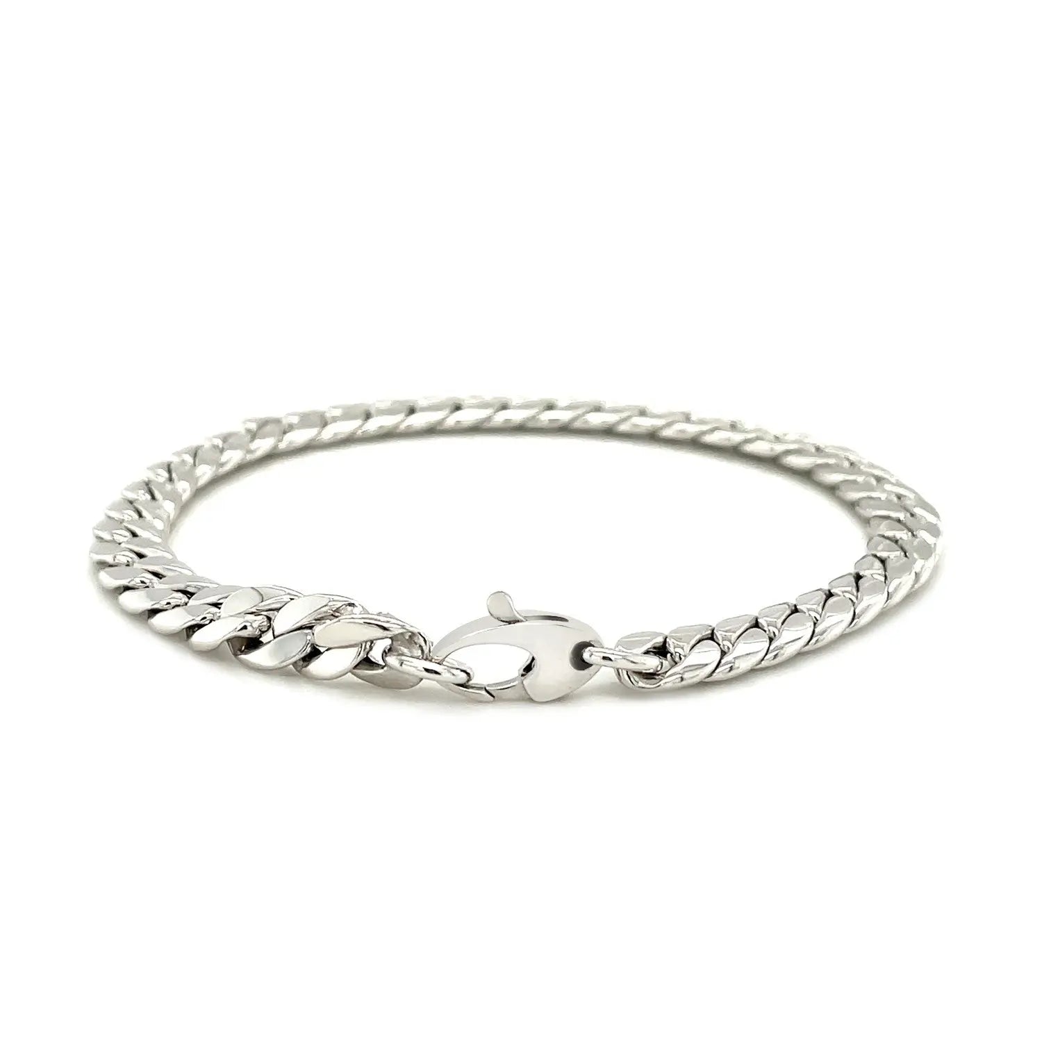 14K White Gold Cuban Link Bracelet (5.90 mm) RCJ Bracelets  CELESTIA LUXE JEWELLERS