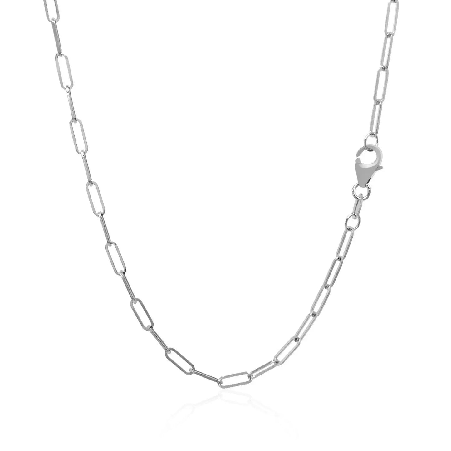14K White Gold Delicate Paperclip Chain (2.10 mm) RCJ Chains  CELESTIA LUXE JEWELLERS